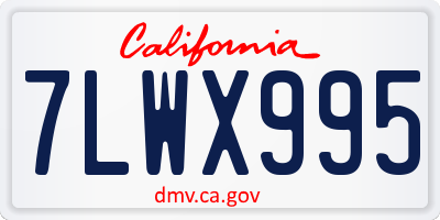 CA license plate 7LWX995