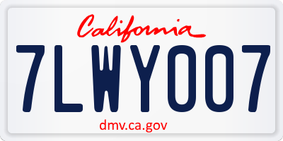 CA license plate 7LWY007