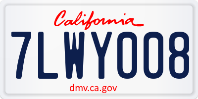 CA license plate 7LWY008