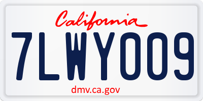 CA license plate 7LWY009