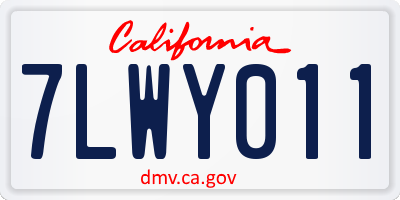 CA license plate 7LWY011