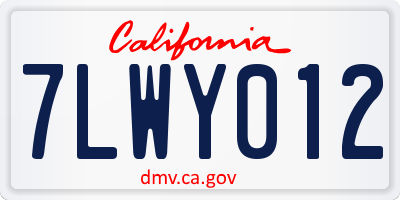 CA license plate 7LWY012