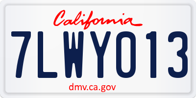 CA license plate 7LWY013