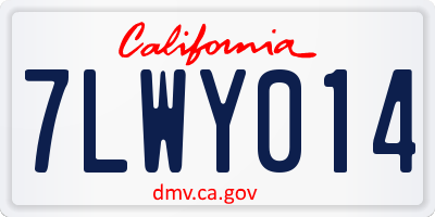CA license plate 7LWY014