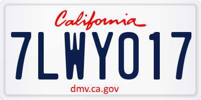 CA license plate 7LWY017