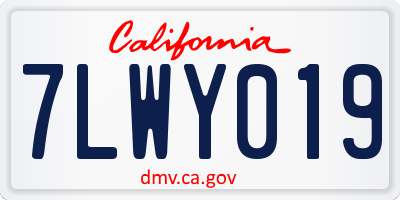 CA license plate 7LWY019