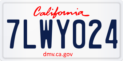 CA license plate 7LWY024
