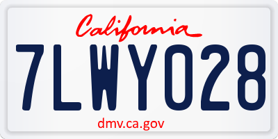 CA license plate 7LWY028