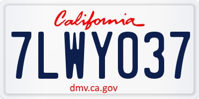 CA license plate 7LWY037
