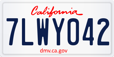 CA license plate 7LWY042