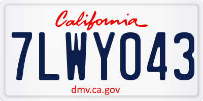 CA license plate 7LWY043
