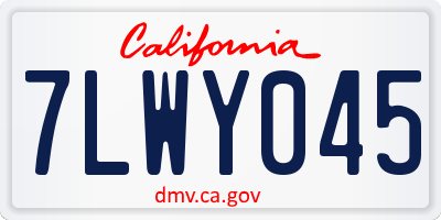 CA license plate 7LWY045