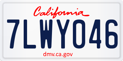 CA license plate 7LWY046