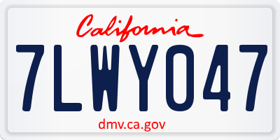 CA license plate 7LWY047