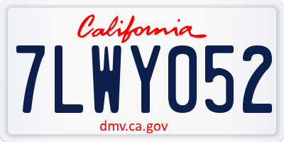 CA license plate 7LWY052