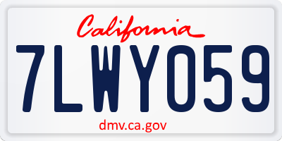 CA license plate 7LWY059