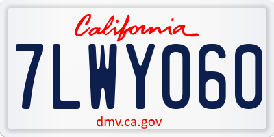 CA license plate 7LWY060