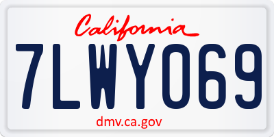 CA license plate 7LWY069