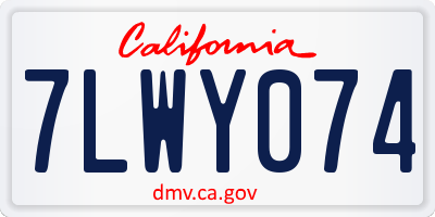 CA license plate 7LWY074