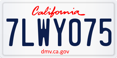 CA license plate 7LWY075