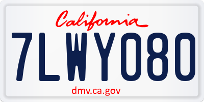 CA license plate 7LWY080