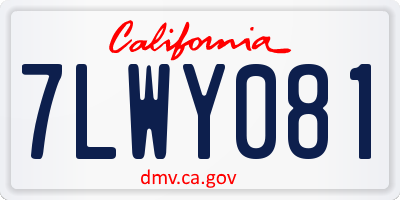 CA license plate 7LWY081