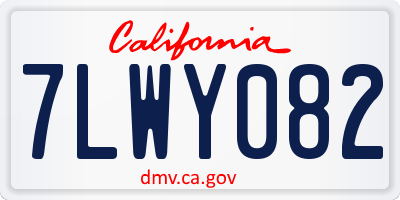 CA license plate 7LWY082