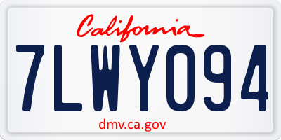 CA license plate 7LWY094