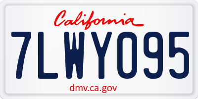 CA license plate 7LWY095