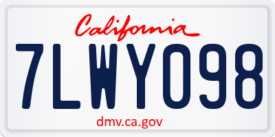 CA license plate 7LWY098