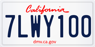 CA license plate 7LWY100