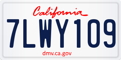 CA license plate 7LWY109