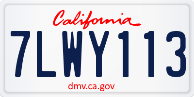 CA license plate 7LWY113