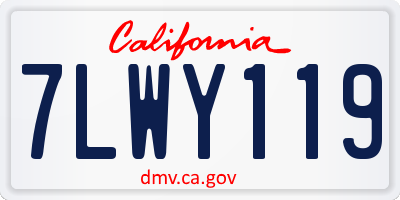 CA license plate 7LWY119