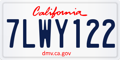CA license plate 7LWY122