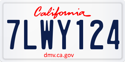 CA license plate 7LWY124
