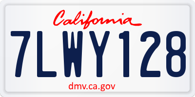 CA license plate 7LWY128