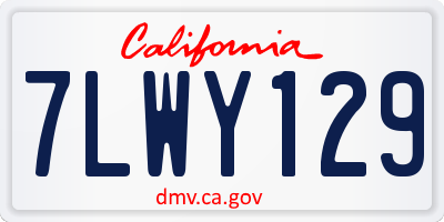 CA license plate 7LWY129