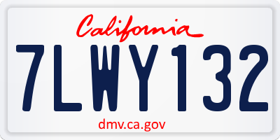 CA license plate 7LWY132