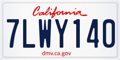 CA license plate 7LWY140