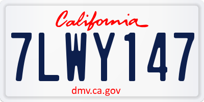 CA license plate 7LWY147