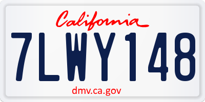 CA license plate 7LWY148