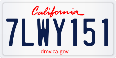 CA license plate 7LWY151