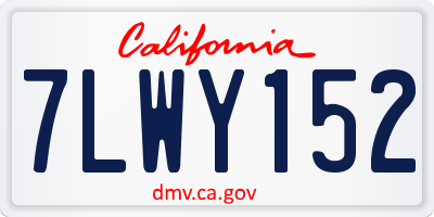CA license plate 7LWY152