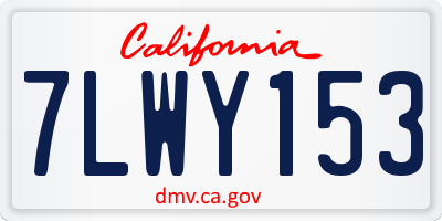 CA license plate 7LWY153