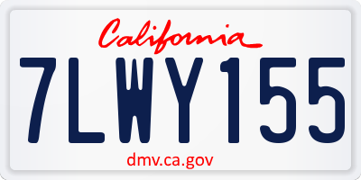 CA license plate 7LWY155