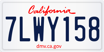 CA license plate 7LWY158