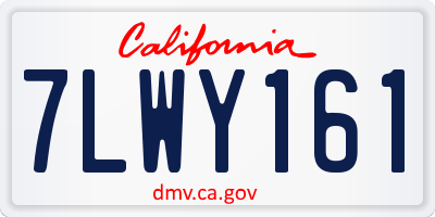CA license plate 7LWY161