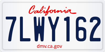 CA license plate 7LWY162