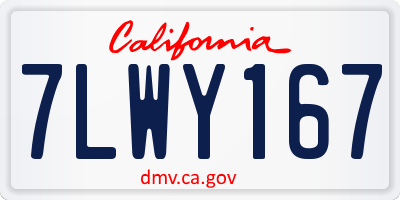 CA license plate 7LWY167